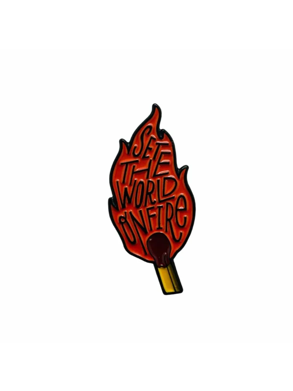 ⭐Cartoon Set the world on fire Enamel Pin Matches Flame Blaze Brooch Bag Clothes